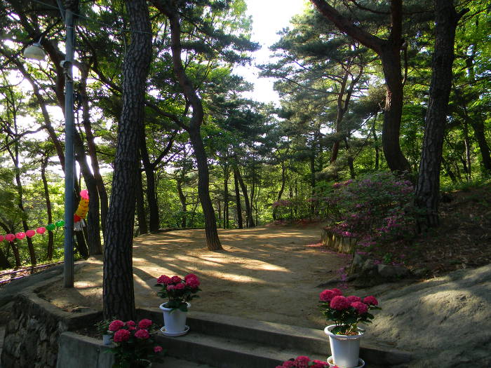 아차산 영화사 (삼성각, 미륵전, 미륵전 숲길, 석불 모자 모양의 돌덩어리)